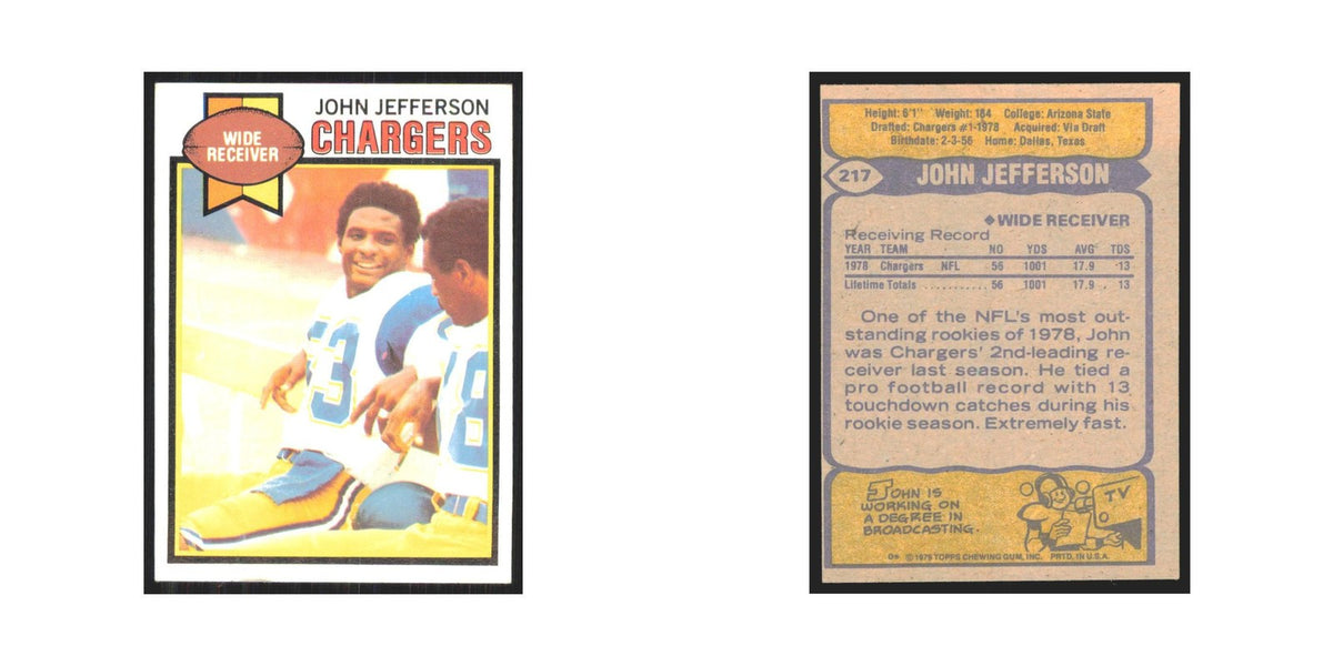 1979 Topps John Jefferson San Diego Chargers #217