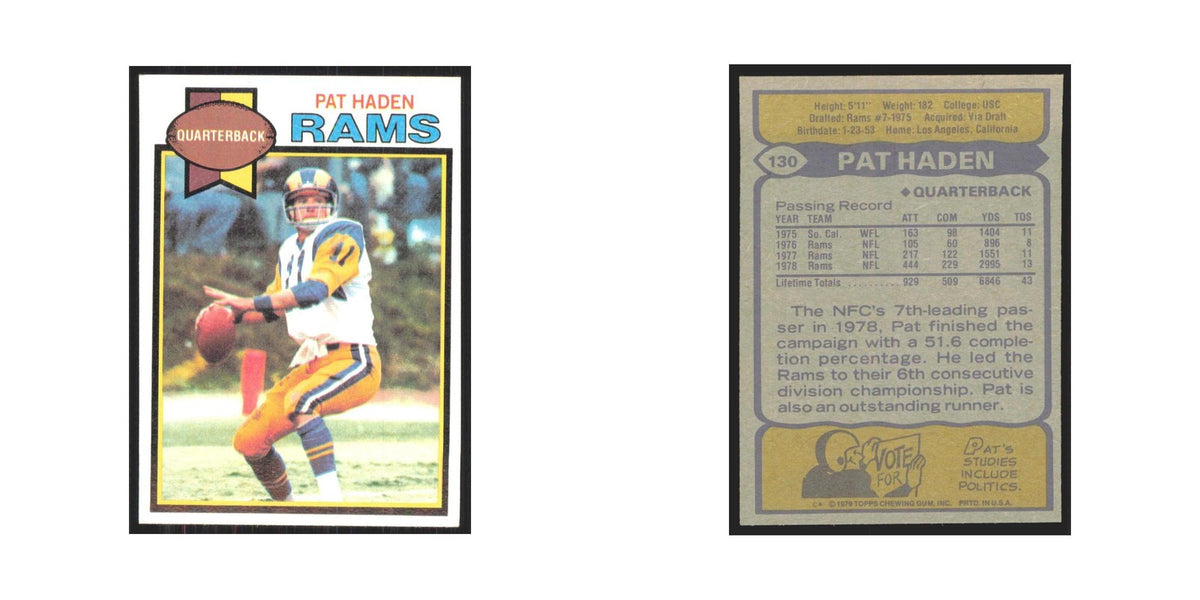 1979 Topps Pat Haden Rams #130