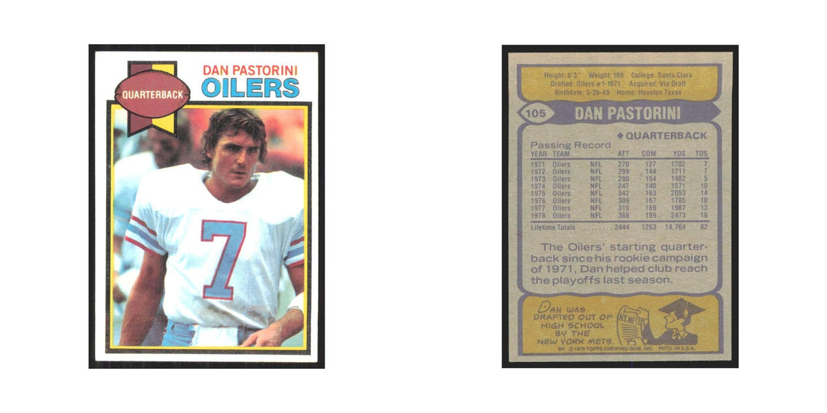 1979 Topps Dan Pastorini Houston Oilers #105