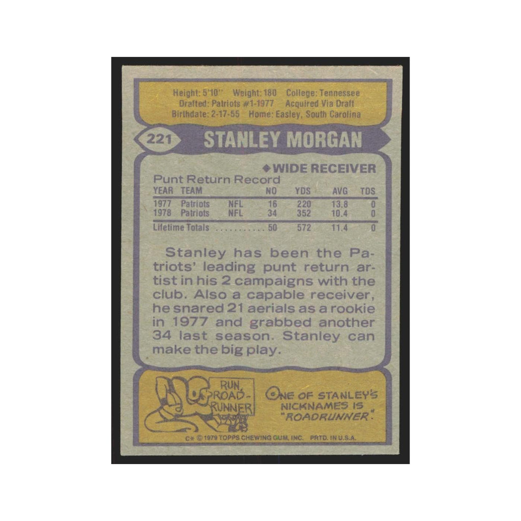 1979 Topps Stanley Morgan Patriots #221