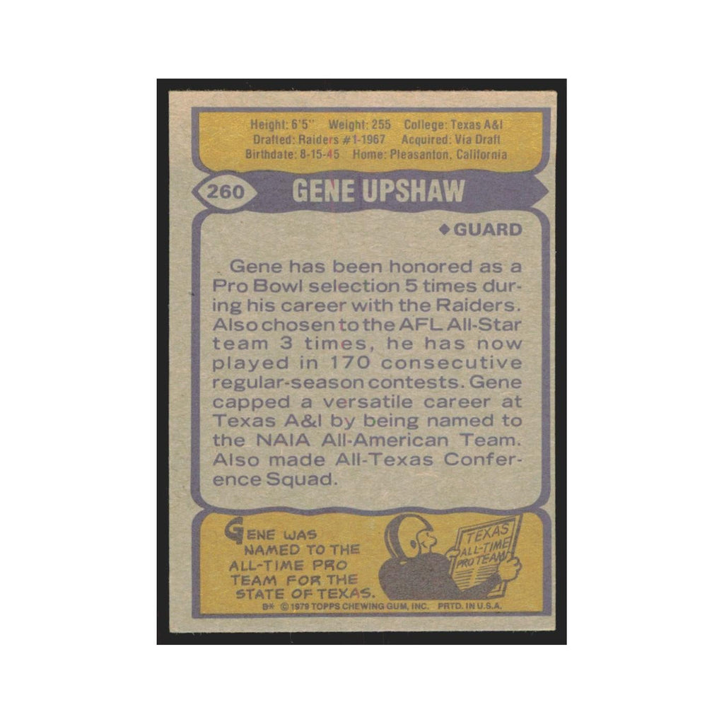 1979 Topps Gene Upshaw Raiders #260
