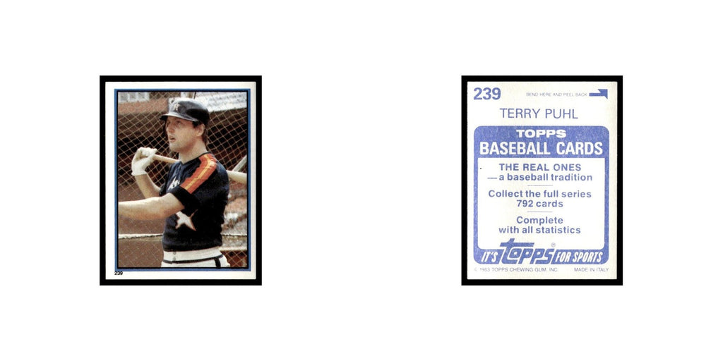 Terry Puhl 1983 Topps Stickers #239 Houston Astros Baseball Card NM