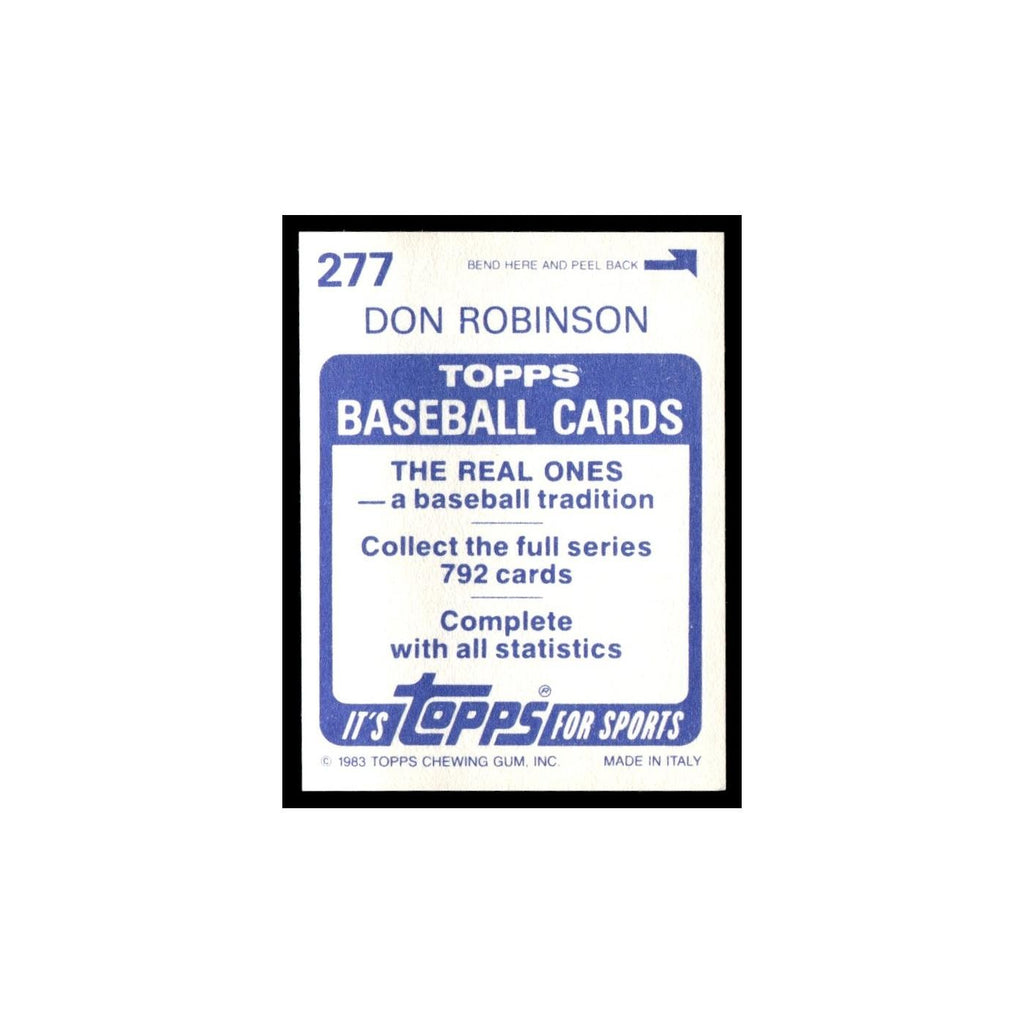 Don Robinson 1983 Topps Stickers #277 Pittsburgh Pirates Baseball Card NM