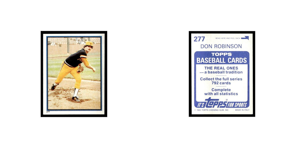 Don Robinson 1983 Topps Stickers #277 Pittsburgh Pirates Baseball Card NM