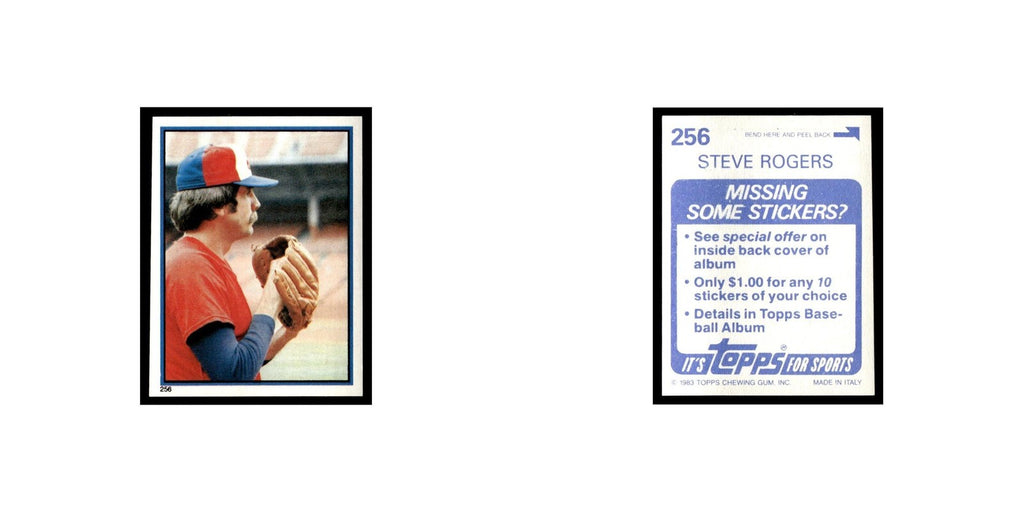 Steve Rogers 1983 Topps Stickers #256 Montreal Expos Baseball Card NM