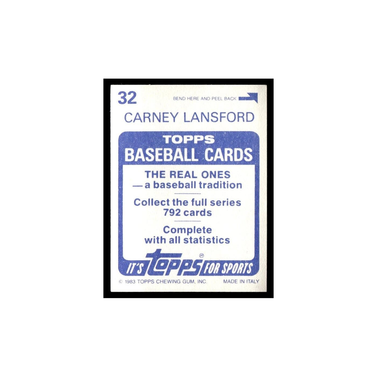 Carney Lansford 1983 Topps Stickers #32 Boston Red Sox Baseball Card NM