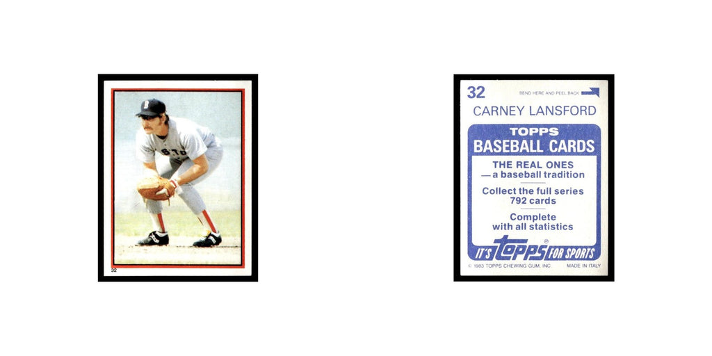 Carney Lansford 1983 Topps Stickers #32 Boston Red Sox Baseball Card NM