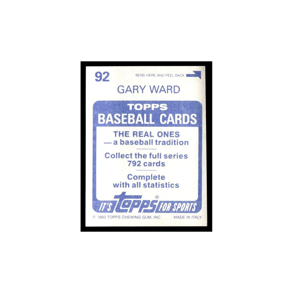 Gary Ward 1983 Topps Stickers #92 Minnesota Twins Baseball Card NM