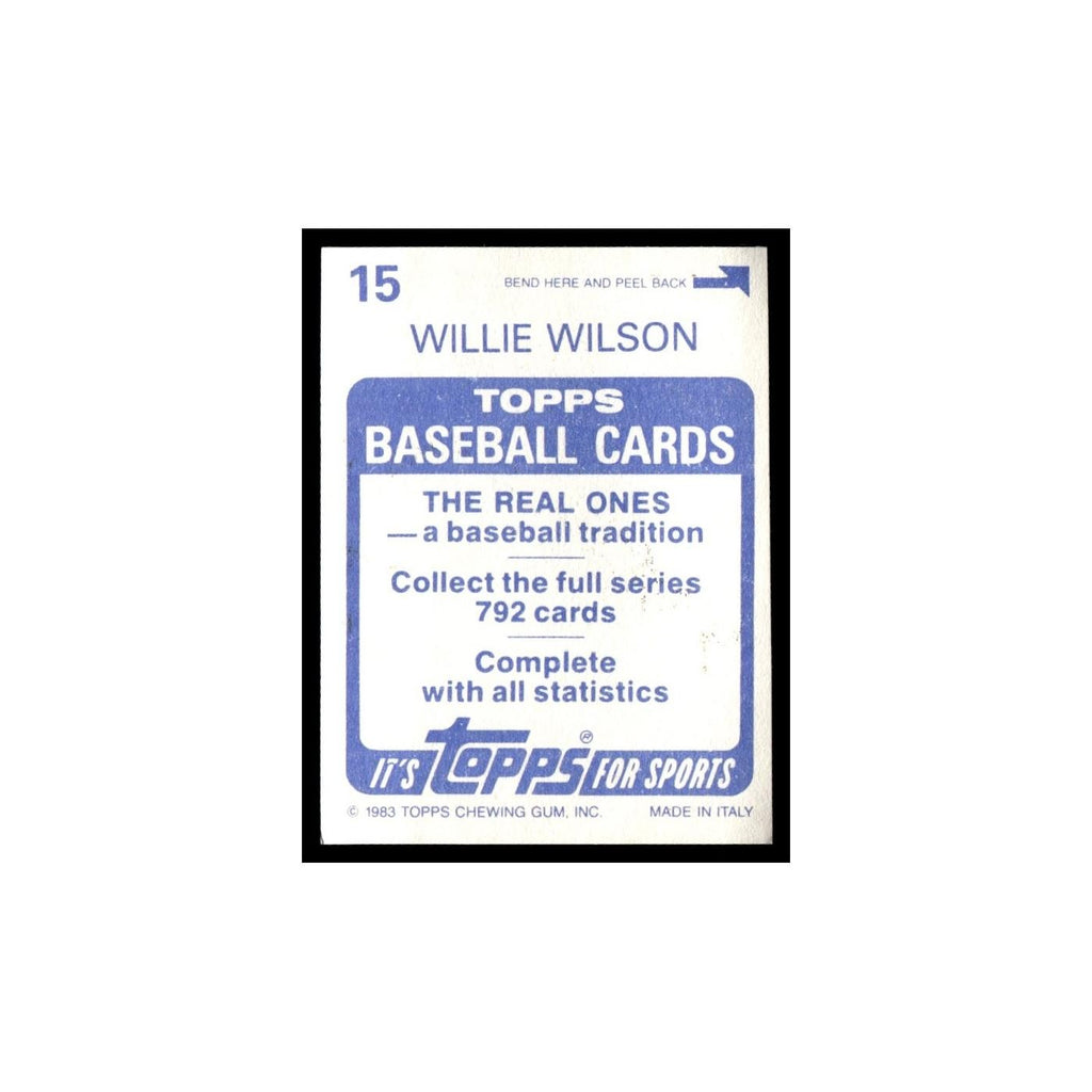 Willie Wilson 1983 Topps Stickers #15 Kansas City Royals Baseball Card NM