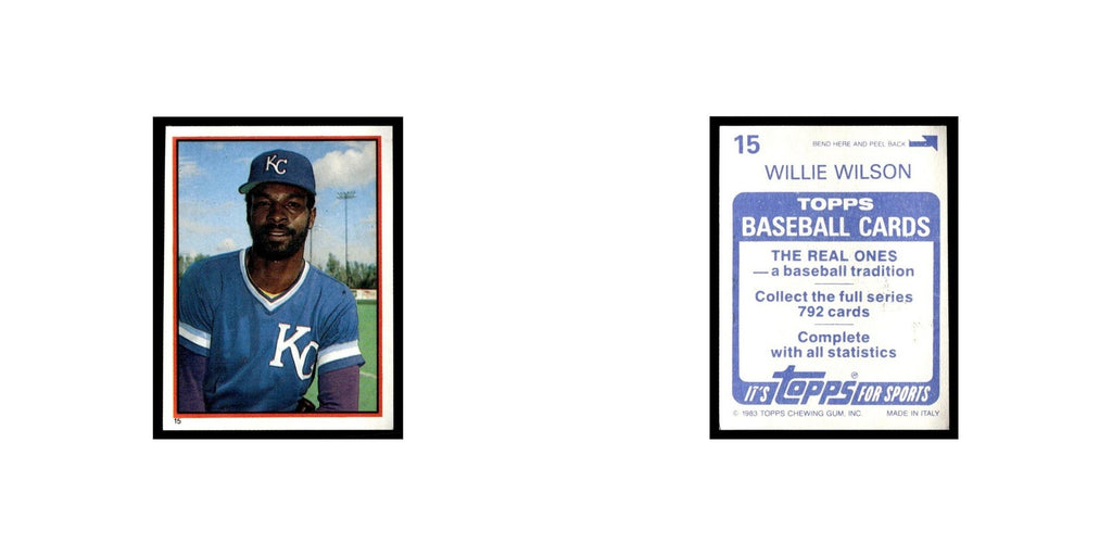 Willie Wilson 1983 Topps Stickers #15 Kansas City Royals Baseball Card NM