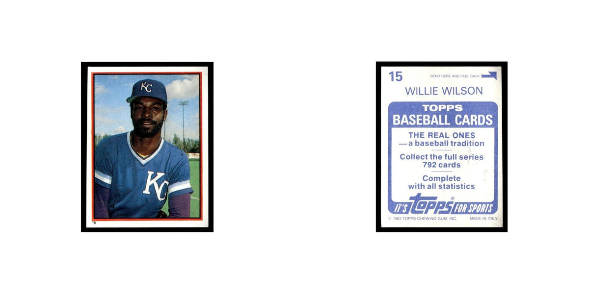 Willie Wilson 1983 Topps Stickers #15 Kansas City Royals Baseball Card NM