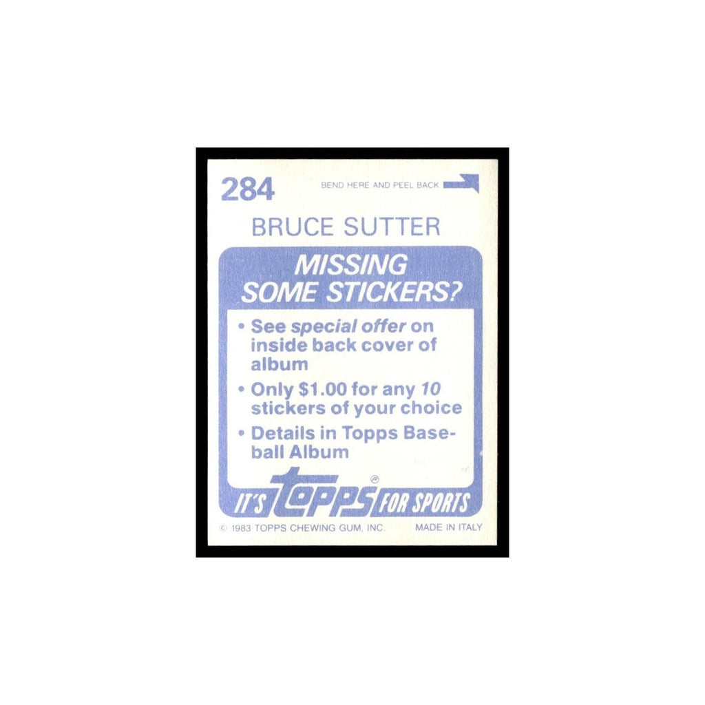 Bruce Sutter 1983 Topps Stickers #284 St. Louis Cardinals Baseball Card NM