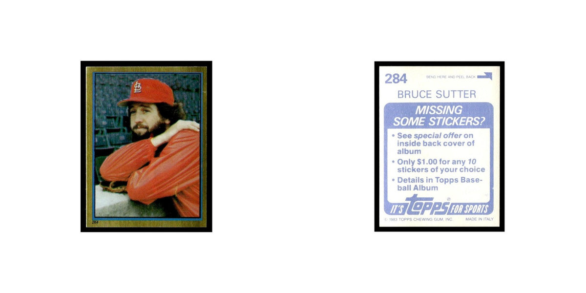 Bruce Sutter 1983 Topps Stickers #284 St. Louis Cardinals Baseball Card NM