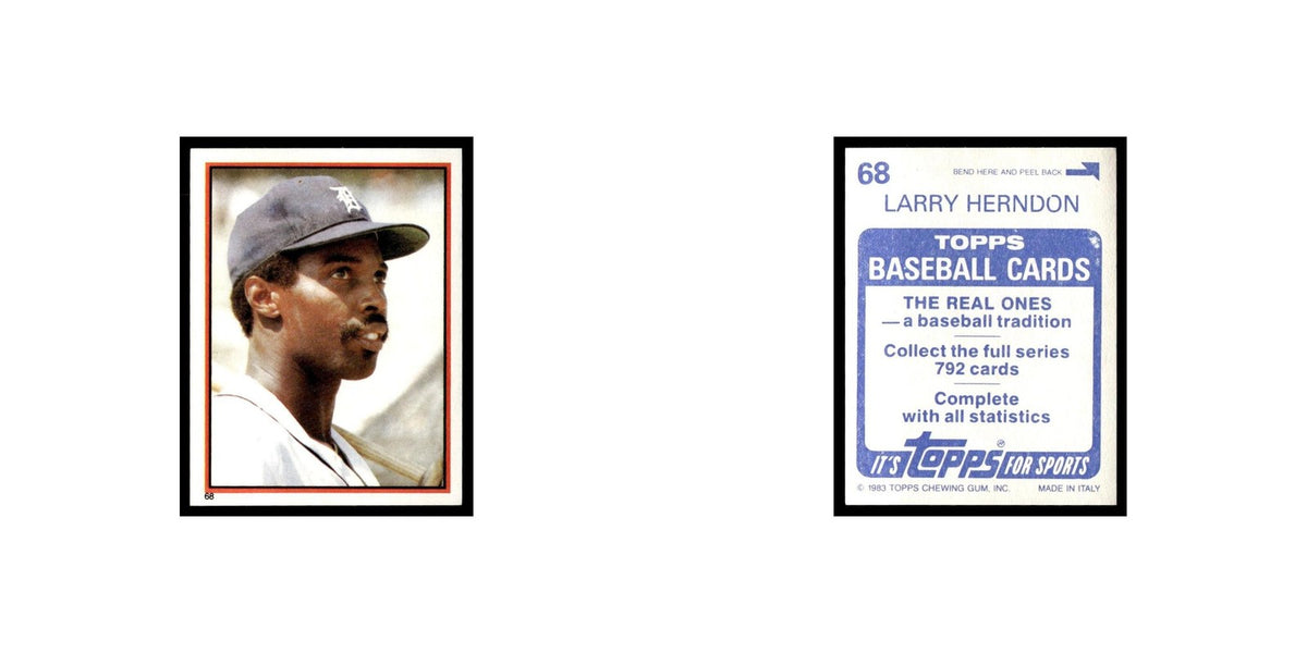 Larry Herndon 1983 Topps Stickers #68 Detroit Tigers Baseball Card NM