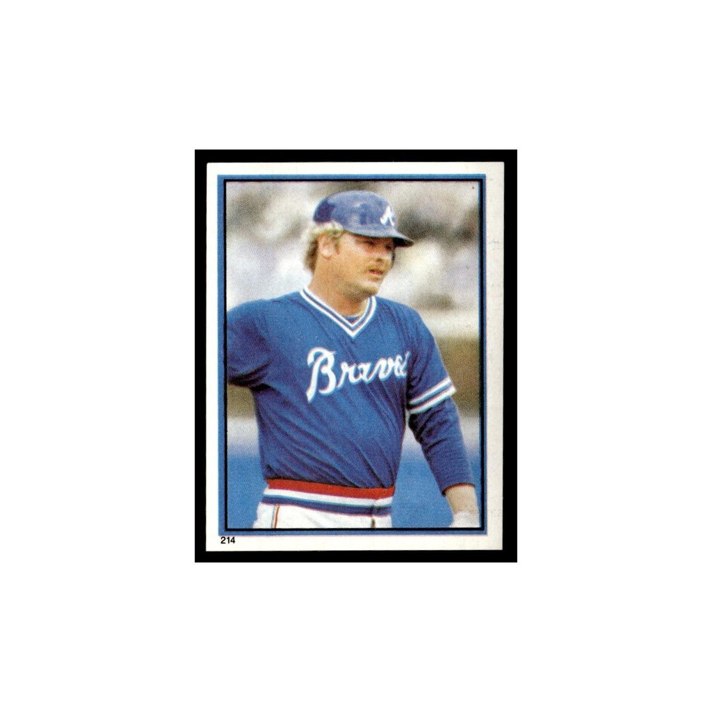 Bob Horner 1983 Topps Stickers #214 Atlanta Braves Baseball Card NM