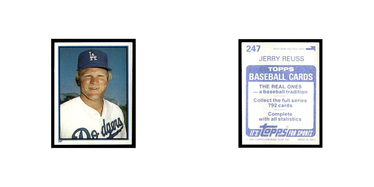 Jerry Reuss 1983 Topps Stickers #247 Los Angeles Dodgers Baseball Card NM