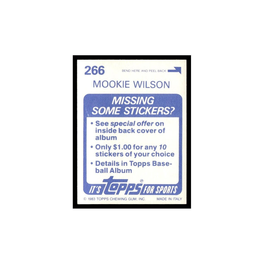 Mookie Wilson 1983 Topps Stickers #266 New York Mets Baseball Card NM