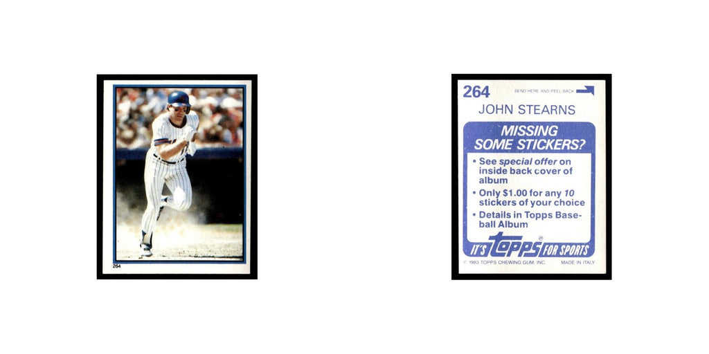 John Stearns 1983 Topps Stickers #264 New York Mets Baseball Card NM