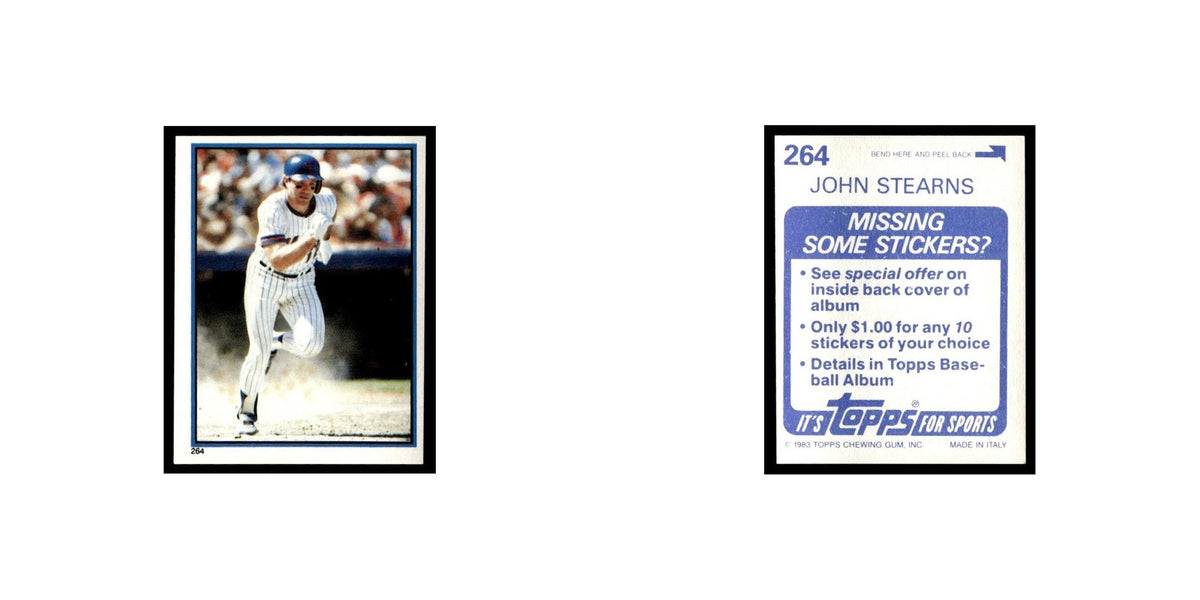 John Stearns 1983 Topps Stickers #264 New York Mets Baseball Card NM