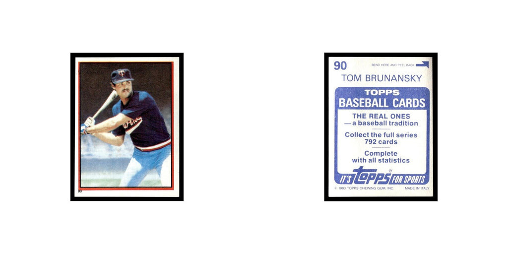 Tom Brunansky 1983 Topps Stickers #90 Minnesota Twins Baseball Card NM