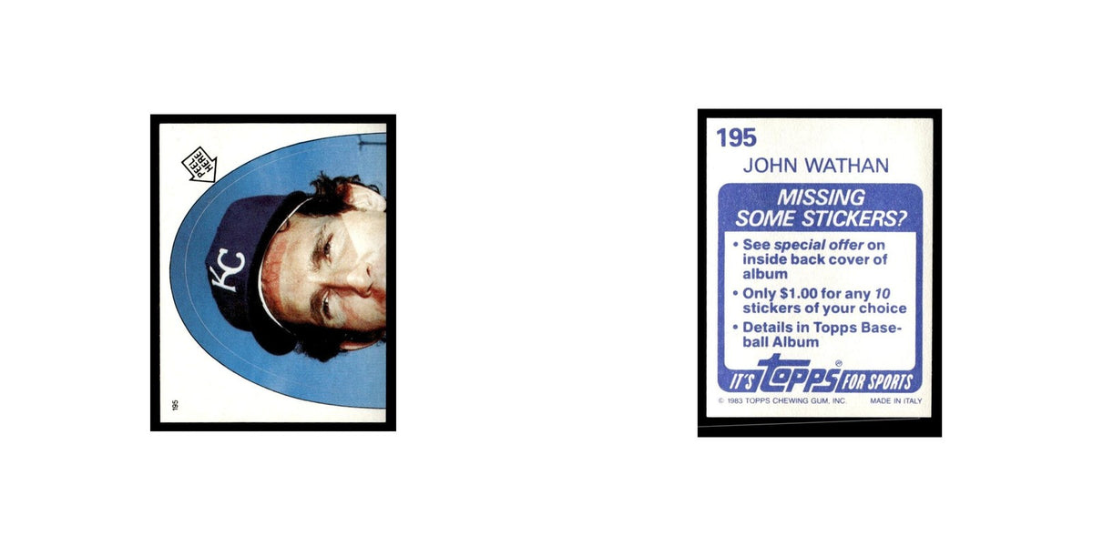 John Wathan 1983 Topps Stickers #195 Kansas City Royals Baseball Card NM
