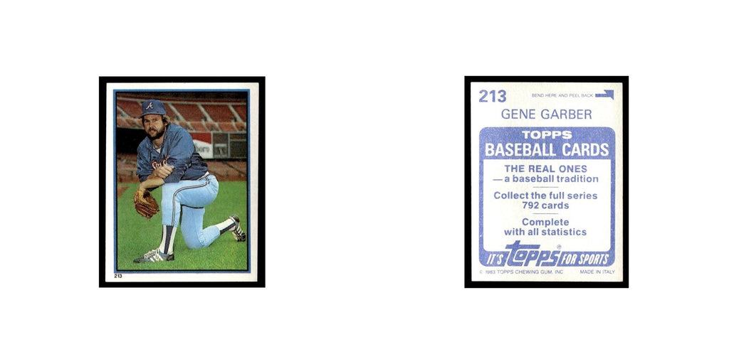 Gene Garber 1983 Topps Stickers #213 Atlanta Braves Baseball Card NM