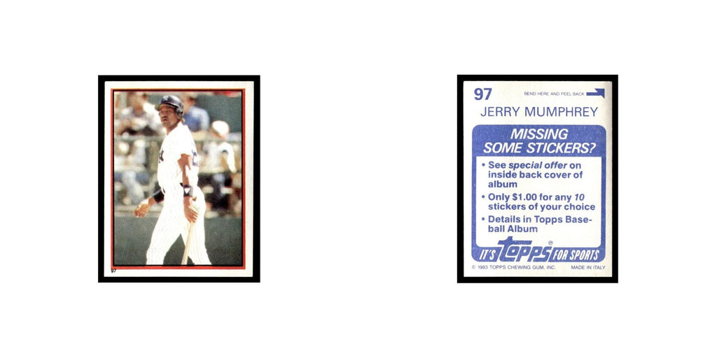 Jerry Mumphrey 1983 Topps Stickers #97 New York Yankees Baseball Card NM