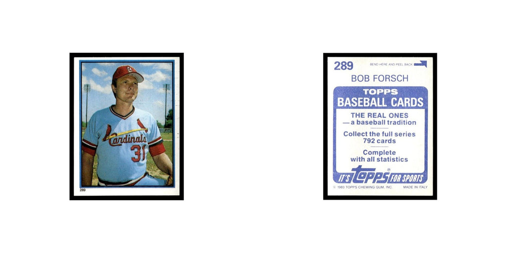 Bob Forsch 1983 Topps Stickers #289 St. Louis Cardinals Baseball Card NM