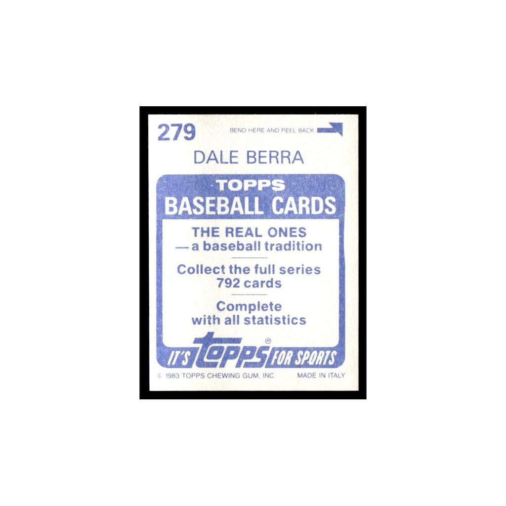 Dale Berra 1983 Topps Stickers #279 Pittsburgh Pirates Baseball Card NM
