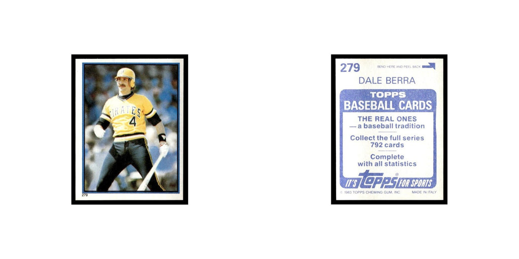 Dale Berra 1983 Topps Stickers #279 Pittsburgh Pirates Baseball Card NM