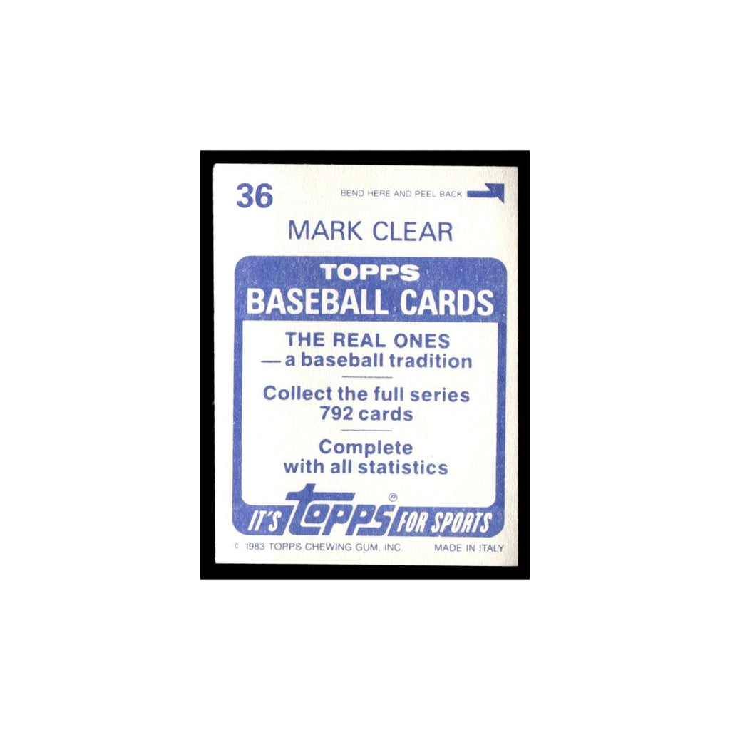 Mark Clear 1983 Topps Stickers #36 Boston Red Sox Baseball Card NM