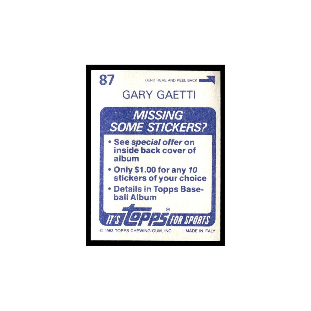 Gary Gaetti 1983 Topps Stickers #87 Minnesota Twins Baseball Card NM