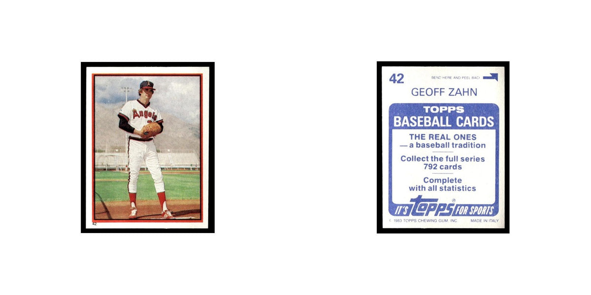 Geoff Zahn 1983 Topps Stickers #42 California Angels Baseball Card NM