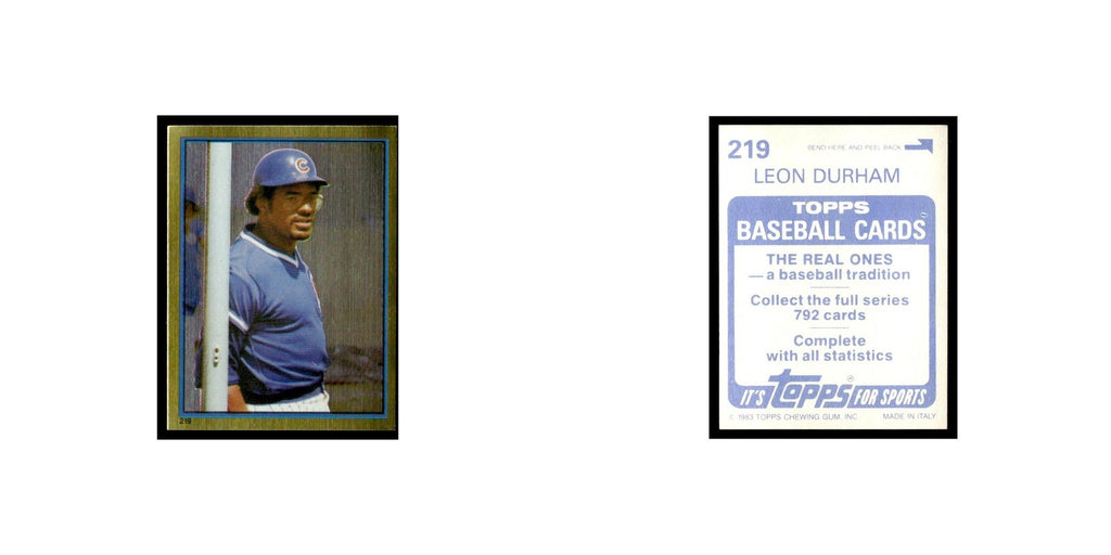 Leon Durham 1983 Topps Stickers #219 Chicago Cubs Baseball Card NM