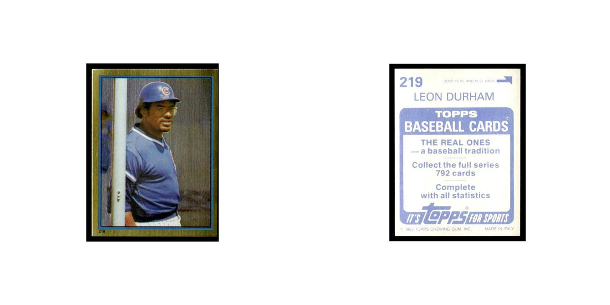 Leon Durham 1983 Topps Stickers #219 Chicago Cubs Baseball Card NM