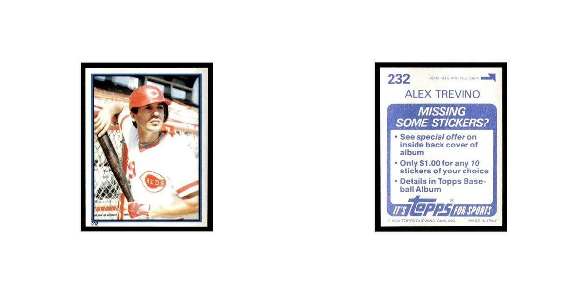 Alex Trevino 1983 Topps Stickers #232 Cincinnati Reds Baseball Card NM