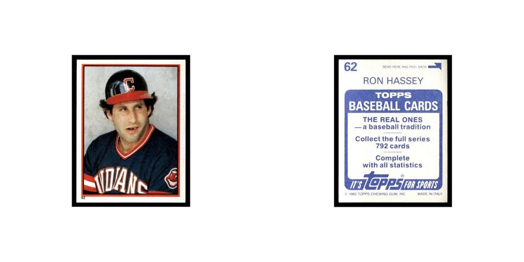 Ron Hassey 1983 Topps Stickers #62 Cleveland Indians Baseball Card NM