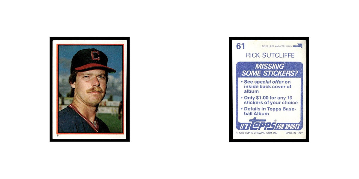 Rick Sutcliffe 1983 Topps Stickers #61 Cleveland Indians Baseball Card NM