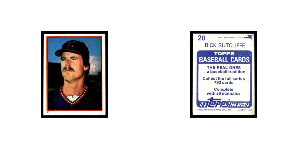 Rick Sutcliffe 1983 Topps Stickers #20 Cleveland Indians Baseball Card NM