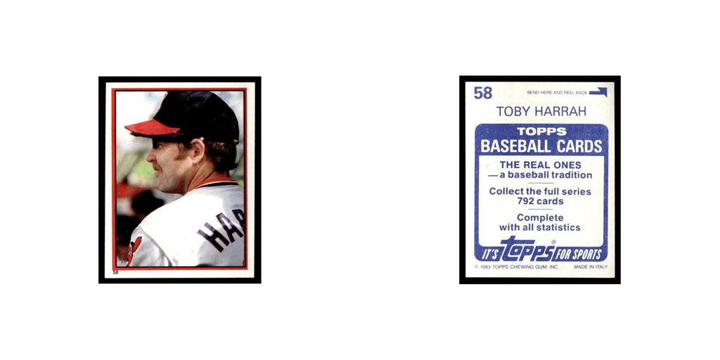 Toby Harrah 1983 Topps Stickers #58 Cleveland Indians Baseball Card NM