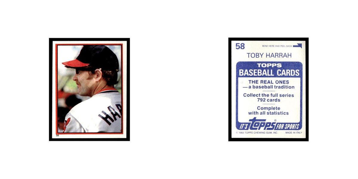 Toby Harrah 1983 Topps Stickers #58 Cleveland Indians Baseball Card NM