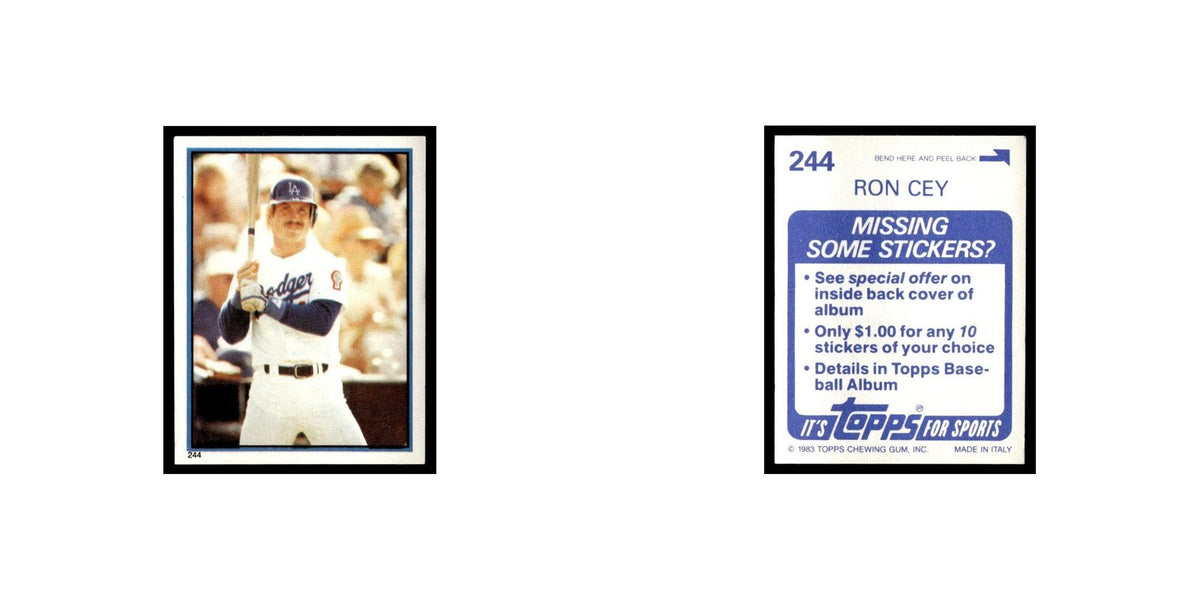 Ron Cey 1983 Topps Stickers #244 Los Angeles Dodgers Baseball Card NM