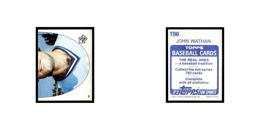 John Wathan 1983 Topps Stickers #196 Kansas City Royals Baseball Card NM