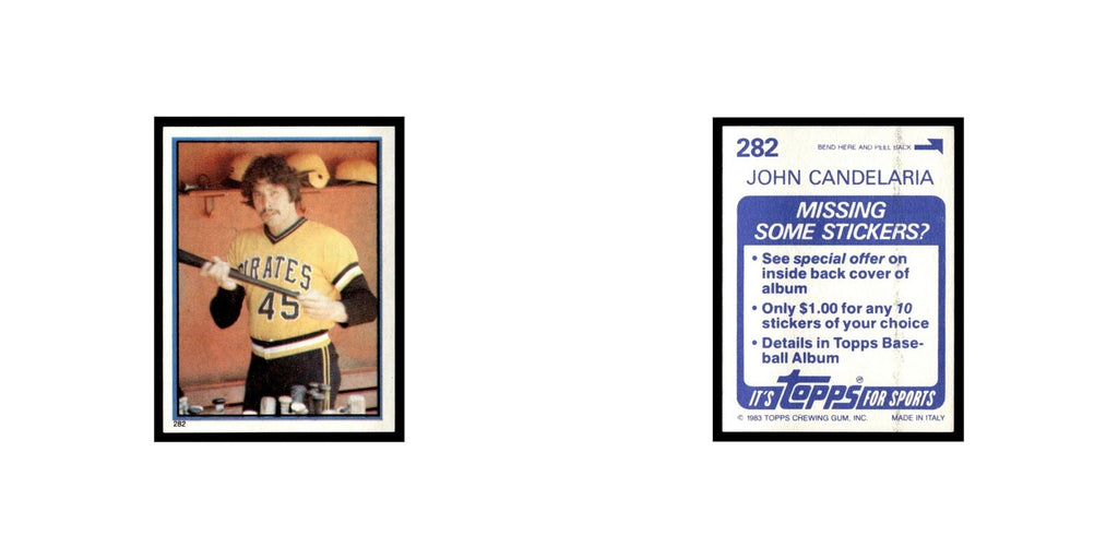 John Candelaria 1983 Topps Stickers #282 Pittsburgh Pirates Baseball Card NM