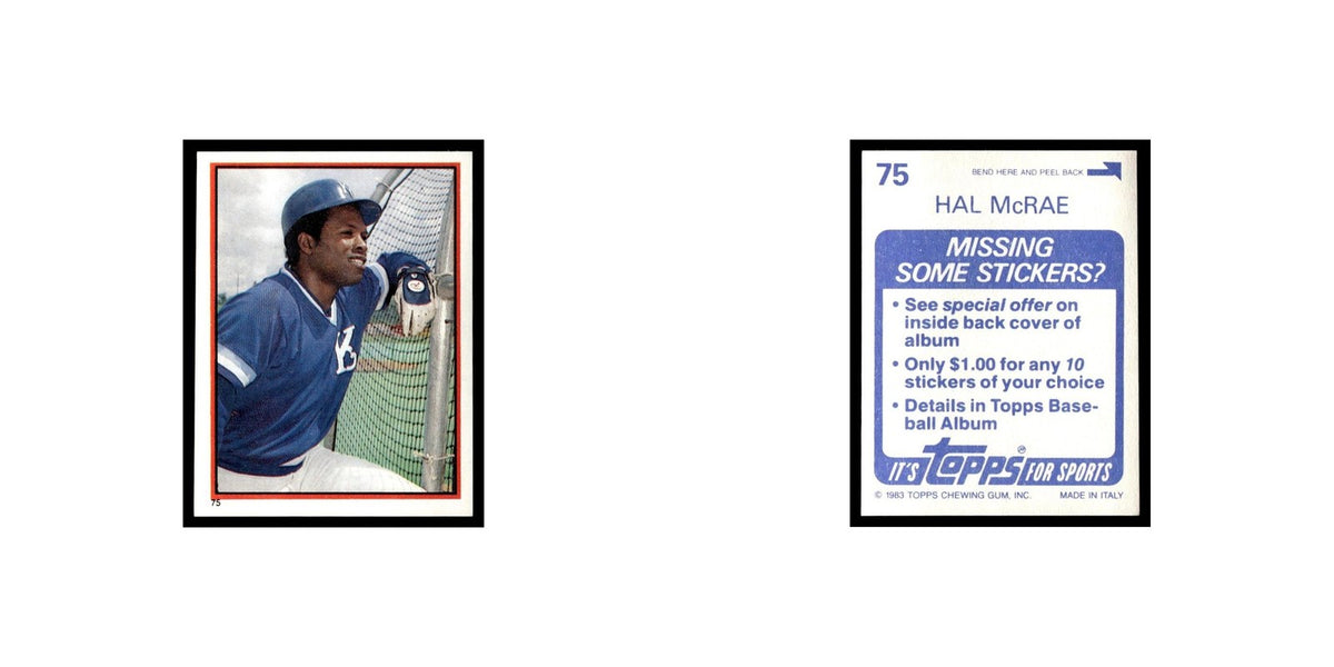Hal McRae 1983 Topps Stickers #75 Kansas City Royals Baseball Card NM