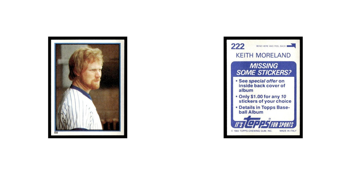 Keith Moreland 1983 Topps Stickers #222 Chicago Cubs Baseball Card NM