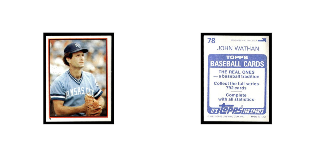 John Wathan 1983 Topps Stickers #78 Kansas City Royals Baseball Card NM