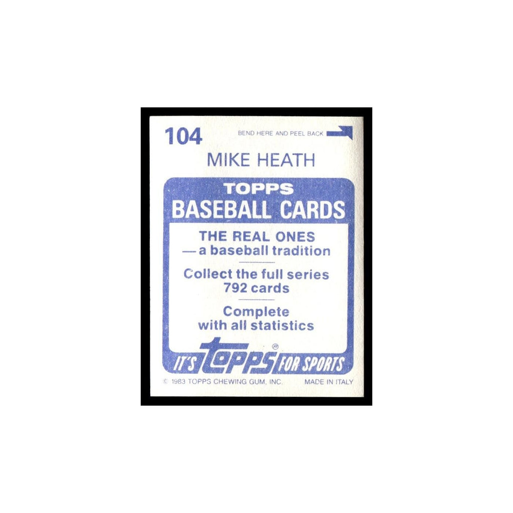 Mike Heath 1983 Topps Stickers #104 Oakland Athletics Baseball Card NM