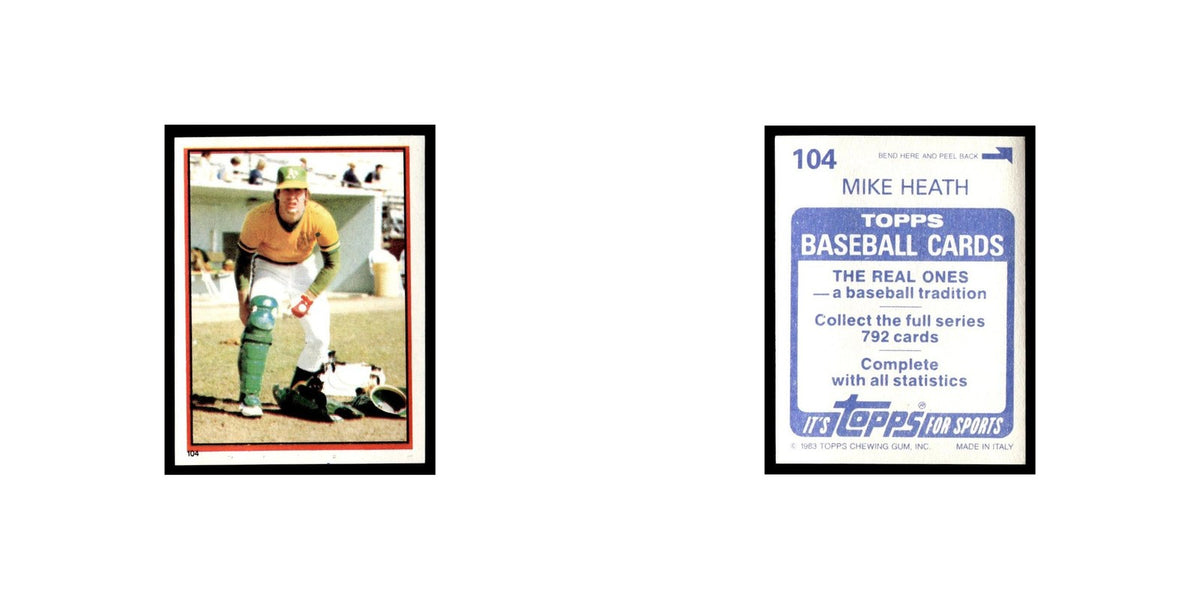 Mike Heath 1983 Topps Stickers #104 Oakland Athletics Baseball Card NM