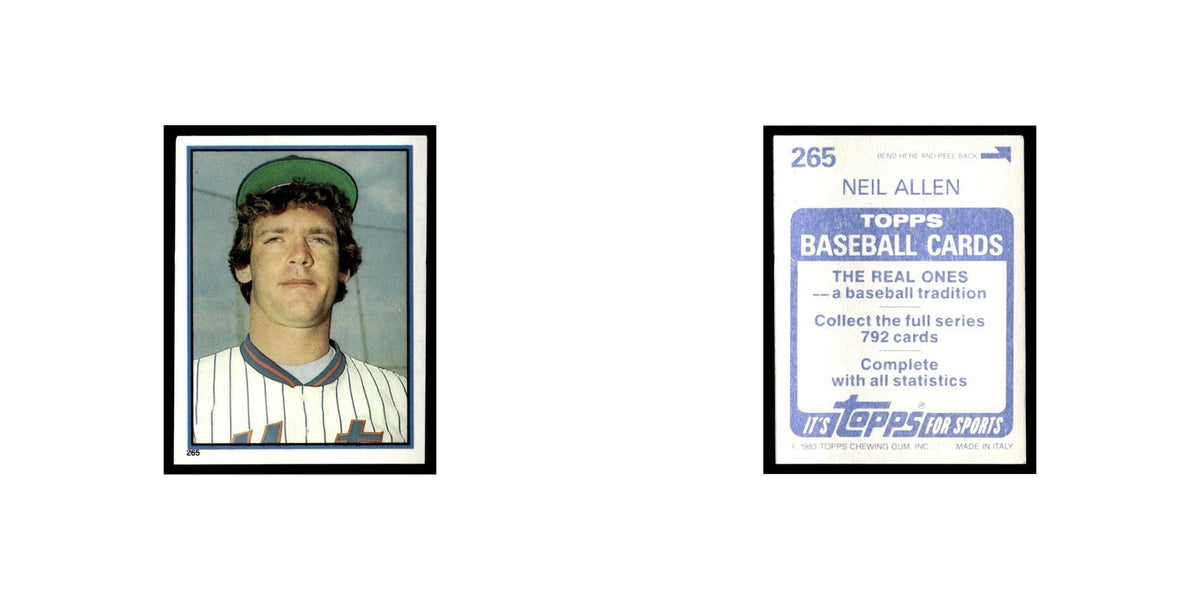 Neil Allen 1983 Topps Stickers #265 New York Mets Baseball Card NM
